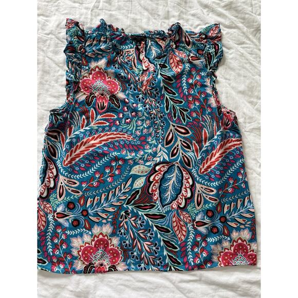 6 for 20 Talbots 100% cotton top floral print petite medium - Picture 5 of 5